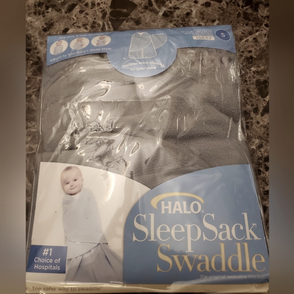 Halo Sleep Sack, Gray Microfiber, Size Small